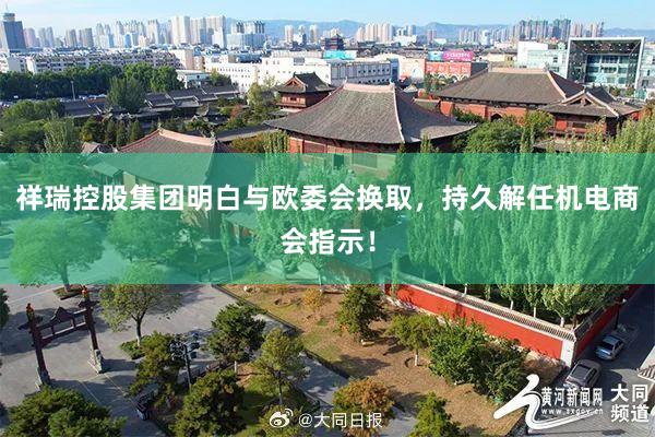 祥瑞控股集团明白与欧委会换取，持久解任机电商会指示！