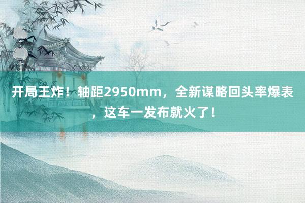 开局王炸！轴距2950mm，全新谋略回头率爆表，这车一发布就火了！